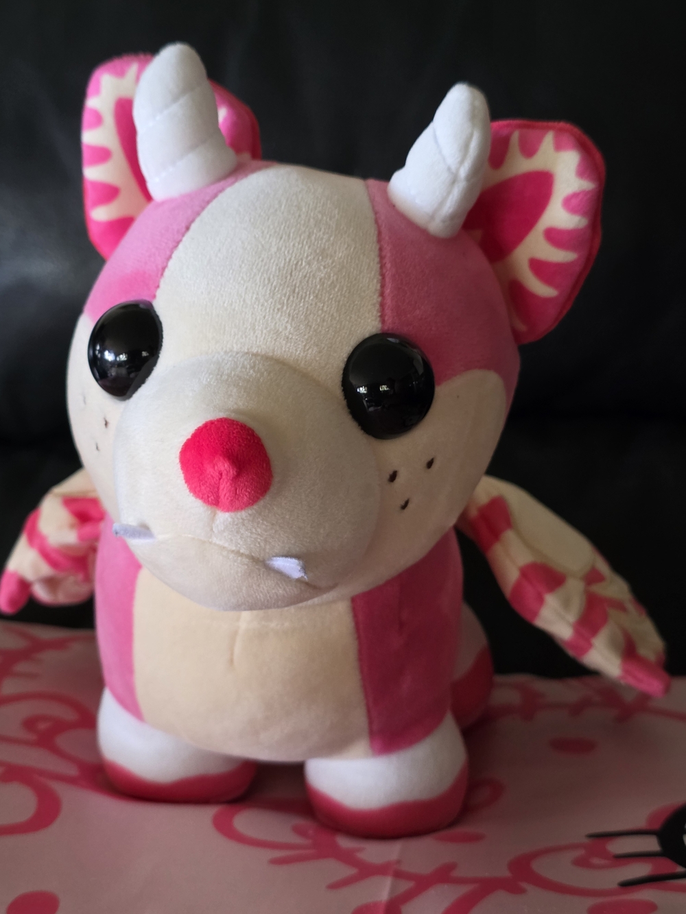 Pink & Cream Plush Unicorn Dragon Toy